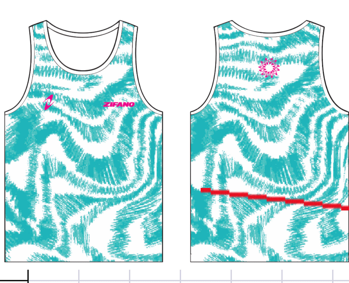 Singlet - White Cyan